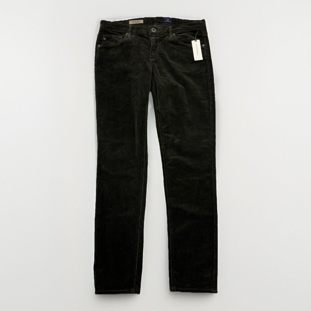 AG Corduroy Pants Womens Size 28 Adriano Goldschmied Green Stevie Ankle Straight